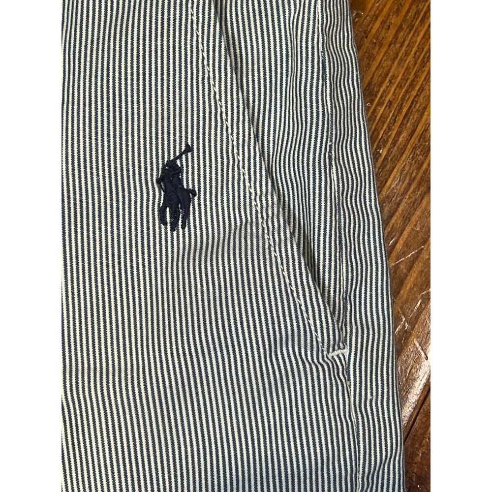 Polo Ralph Lauren Mens 30 x 9" Blue White Stripe Cotton Shorts Allover Pony - Picture 5 of 10